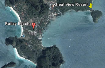 location of Railay Great View Resort