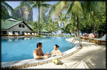 The pool overlooks Railay Beach