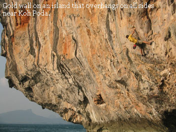 Deep water soloing Railey Beach Thailand
