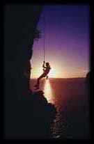 rappelling into the sunset