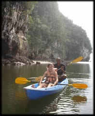 canoeing around railay