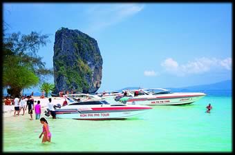 Speed boats in pseudo paradise