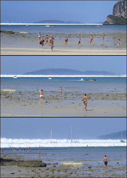 Wave hits Railay Beach
